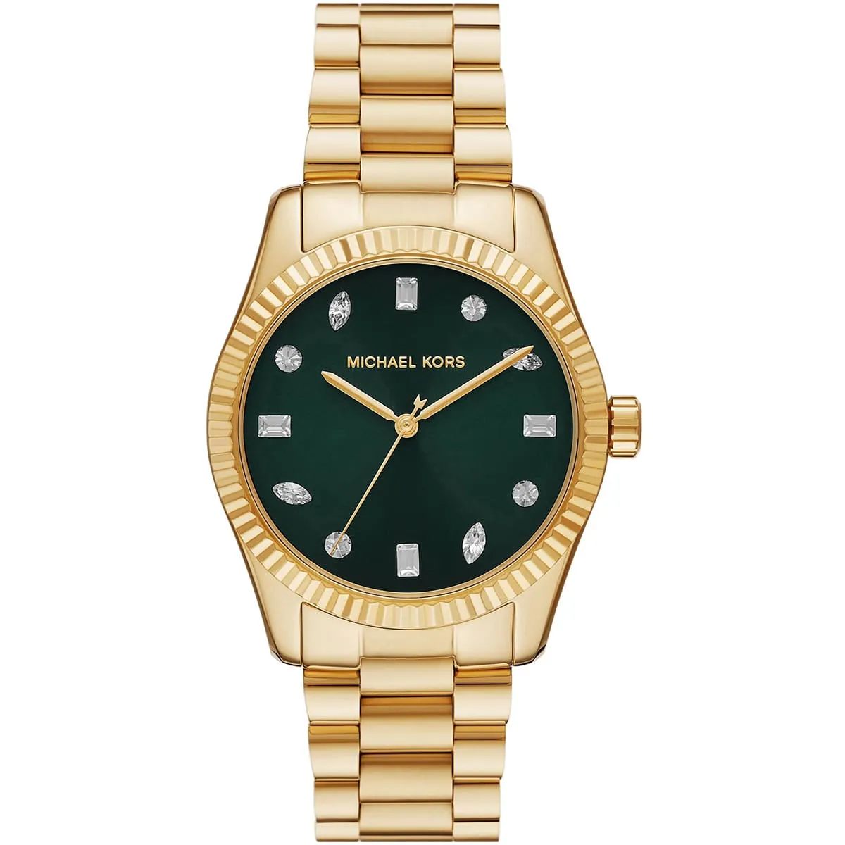 mk7449-michael-kors-watch-women-green-dial-metal-stainless-steel-gold-strap-quartz-battery-analog-three-hand-lexington Montre Michael Kors MK7449 Lexington – Image 1